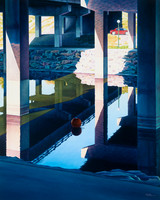 South Platte Reflections, watercolor - 29" x 23"
